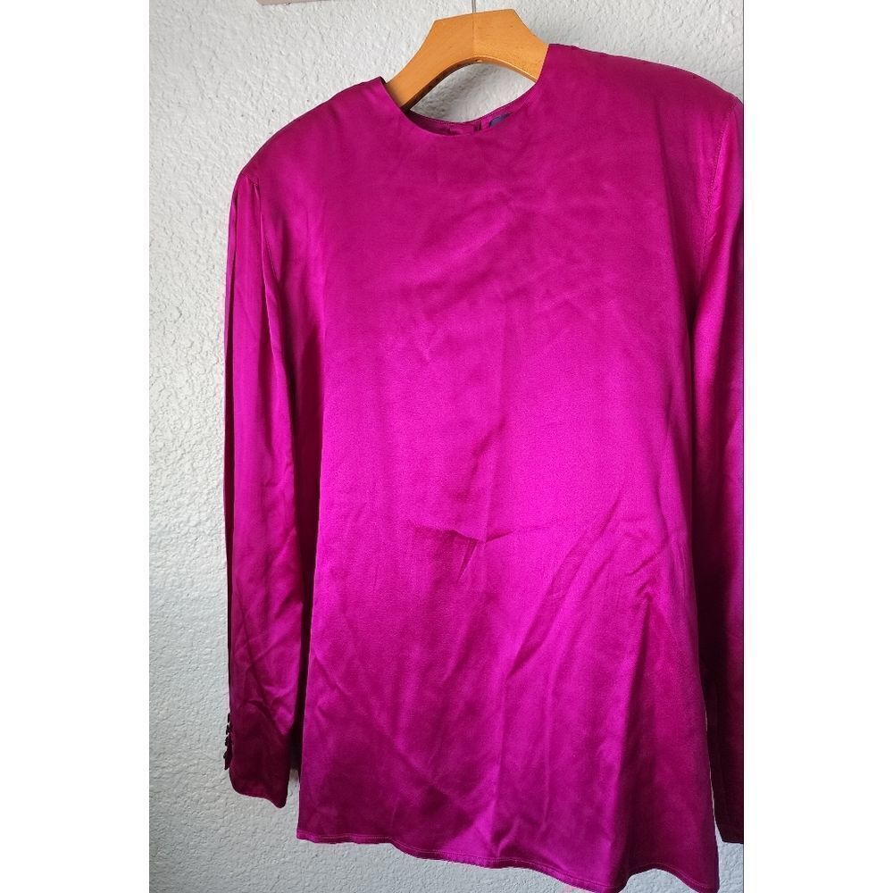 Baldanza silk vintage 80s 100% silk long sleeves shoulder pads